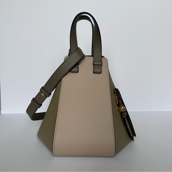 Loewe Small Hammock Bag in Classic Calfskin Tricolor Clay Green/Dusty Beige - Picture 3 of 15